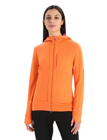 Flash / Cherry Women's Icebreaker Merino Quantum III Long Sleeve Zip Hoodie | USA 1675TCEV